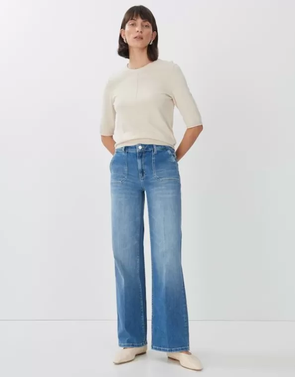 Long Flared Jeans Carie Utility Mid Rise Aus Stretchigem Bci Cotton Mix>SOMEDAY Best Sale