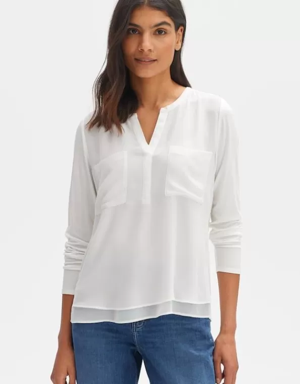 Shirtbluse Forano Regular Aus Material Mix>OPUS Fashion Outlet