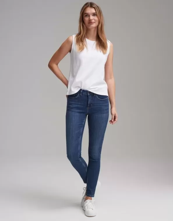 Skinny Jeans Elma Strong Blue Low Rise Aus Stretchigem Bci Cotton Mix>OPUS Fashion Shop