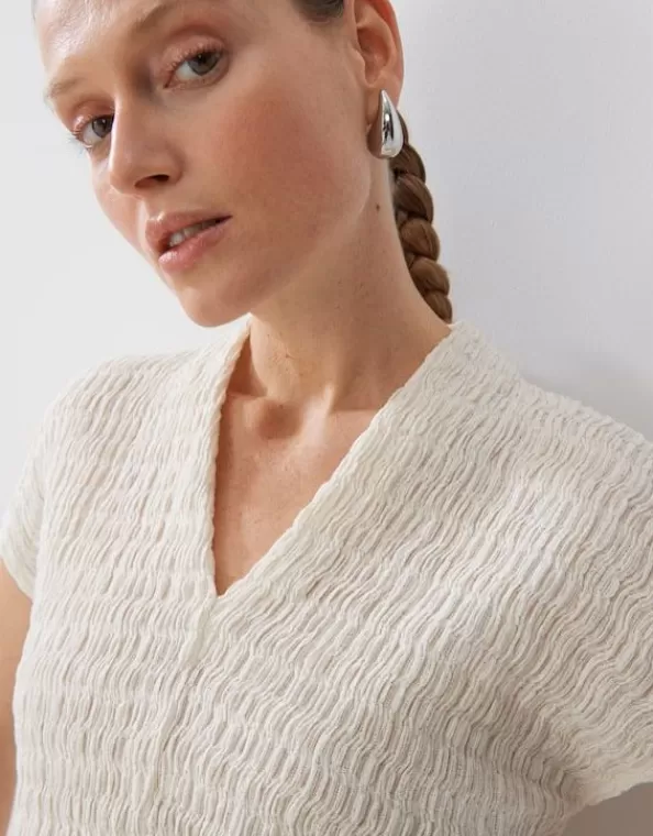 vshirt_kloria_regular_mit_3d_struktur_2.webp V-Shirt Kloria Regular Mit 3D Struktur>SOMEDAY Best